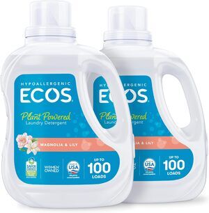 2 Pack ECOS Laundry Detergent, 200 Loads Hypoallergenic, Magnolia Lily 100 Fl Oz